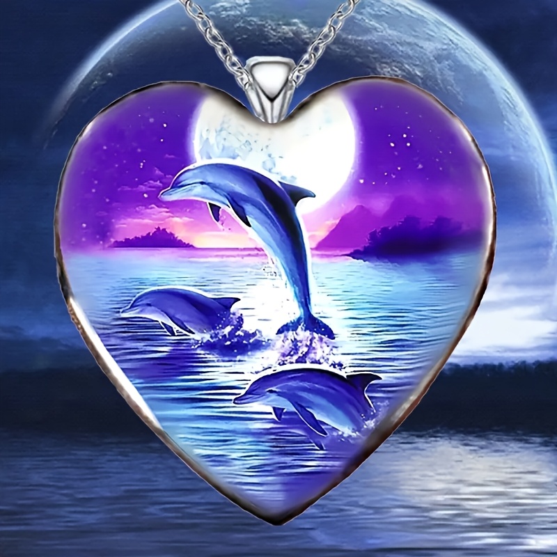 Heart-Shaped Cartoon Animal Pendant Necklace, Valentine's Gift
